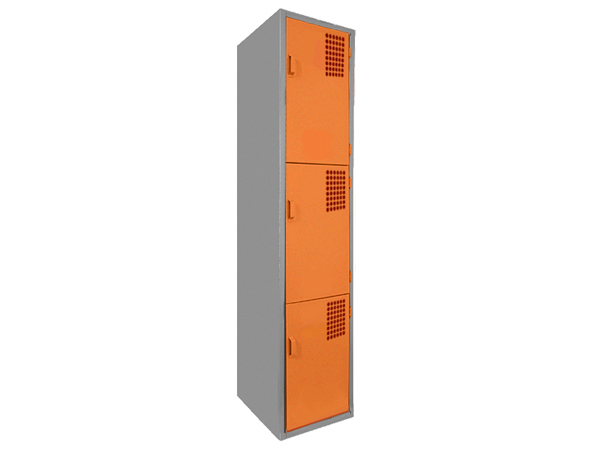 locker-metalico-serie-c-3p-naraja lockers metalicos 3 puertas naranja